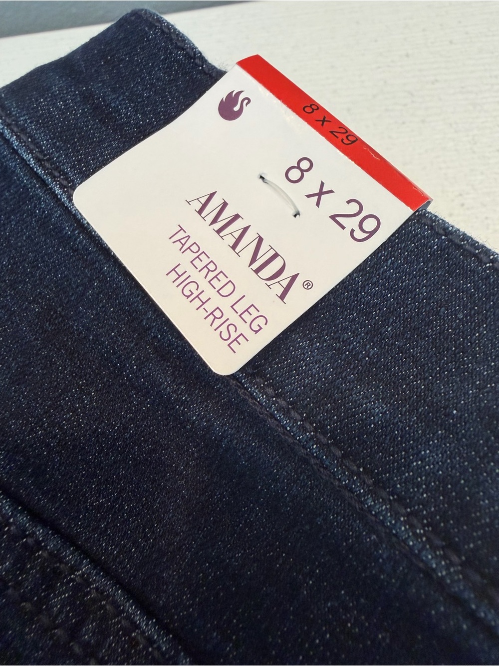 AMANDA Tapered Leg High-Rise Jeans - Dark Indigo Denim
